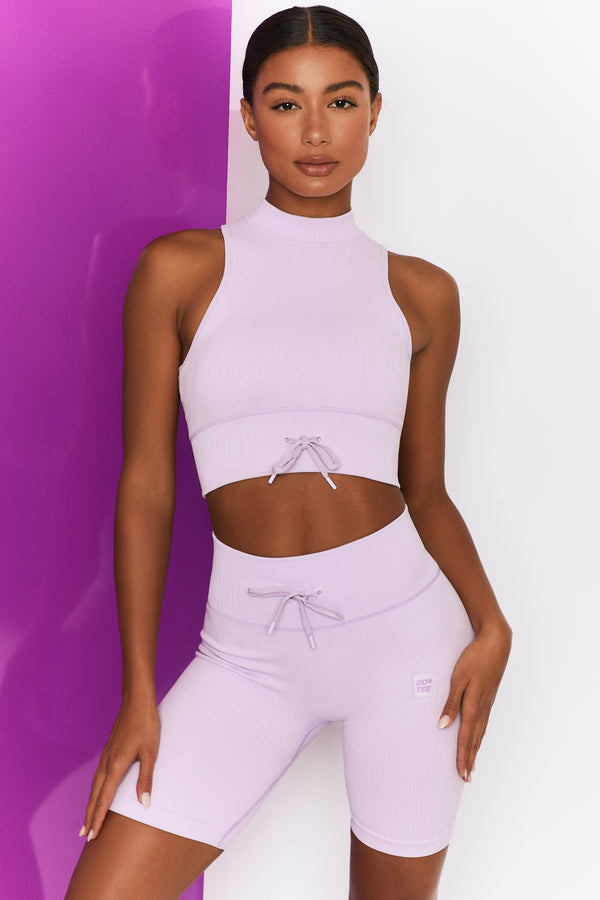 VAI21 square neck bra top in lilac - part of a set