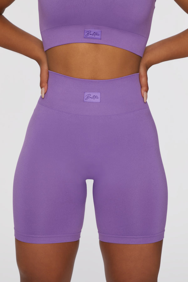 Push Yourself - Biker Shorts - Purple