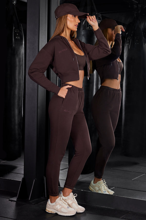 In My Stride - Petite Slim Fit Jogger Bottoms in Brown