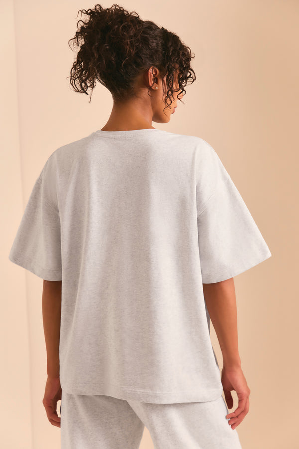 Ease - Oversized Short Sleeve T-Shirt in Heather Grey
