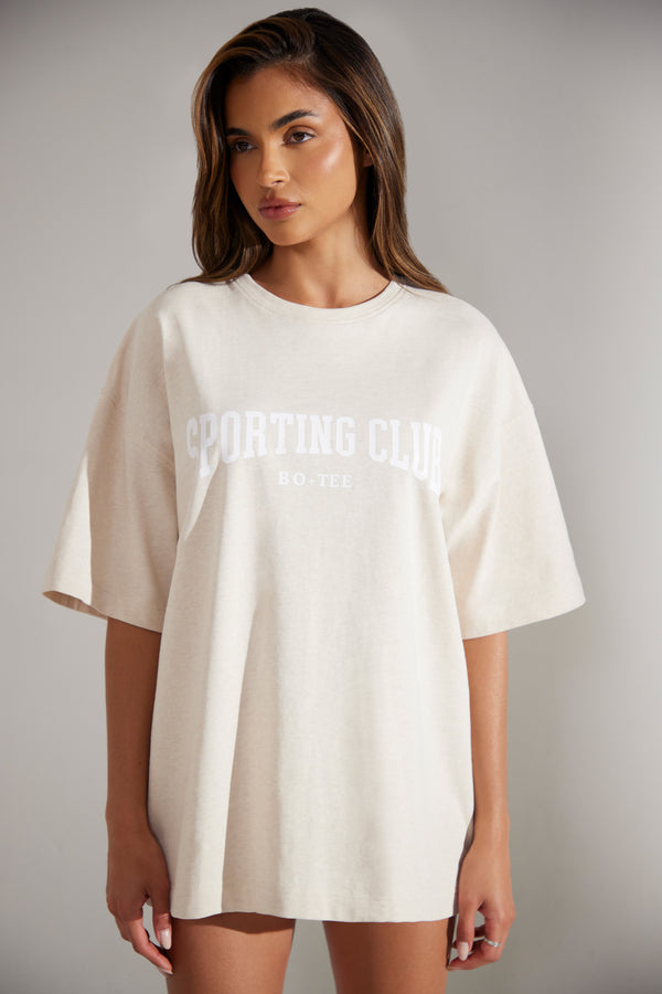 Society - Oversized Short Sleeve T-shirt in Heather Oat