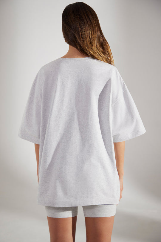 The Long Sleeve Crop Tee Heather Grey main image 1
