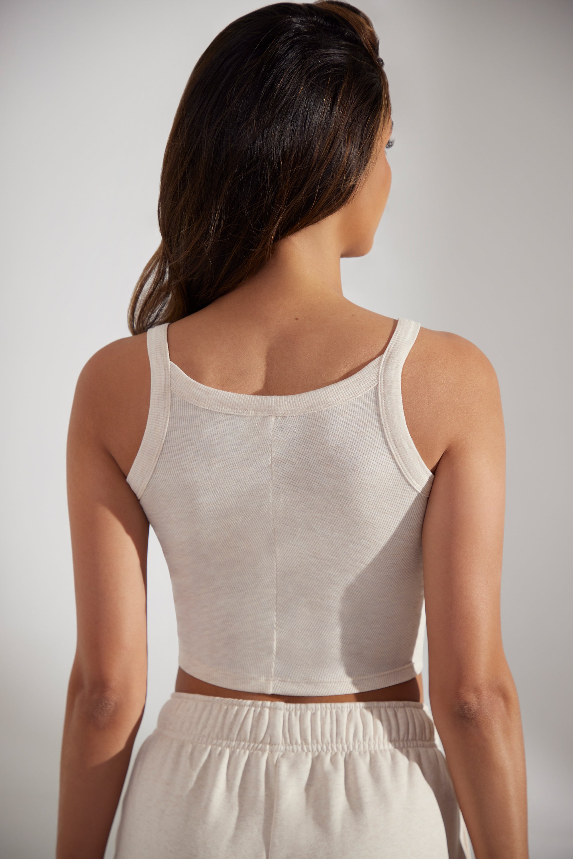 Body - Soft Rib Tank Top in Heather Oat