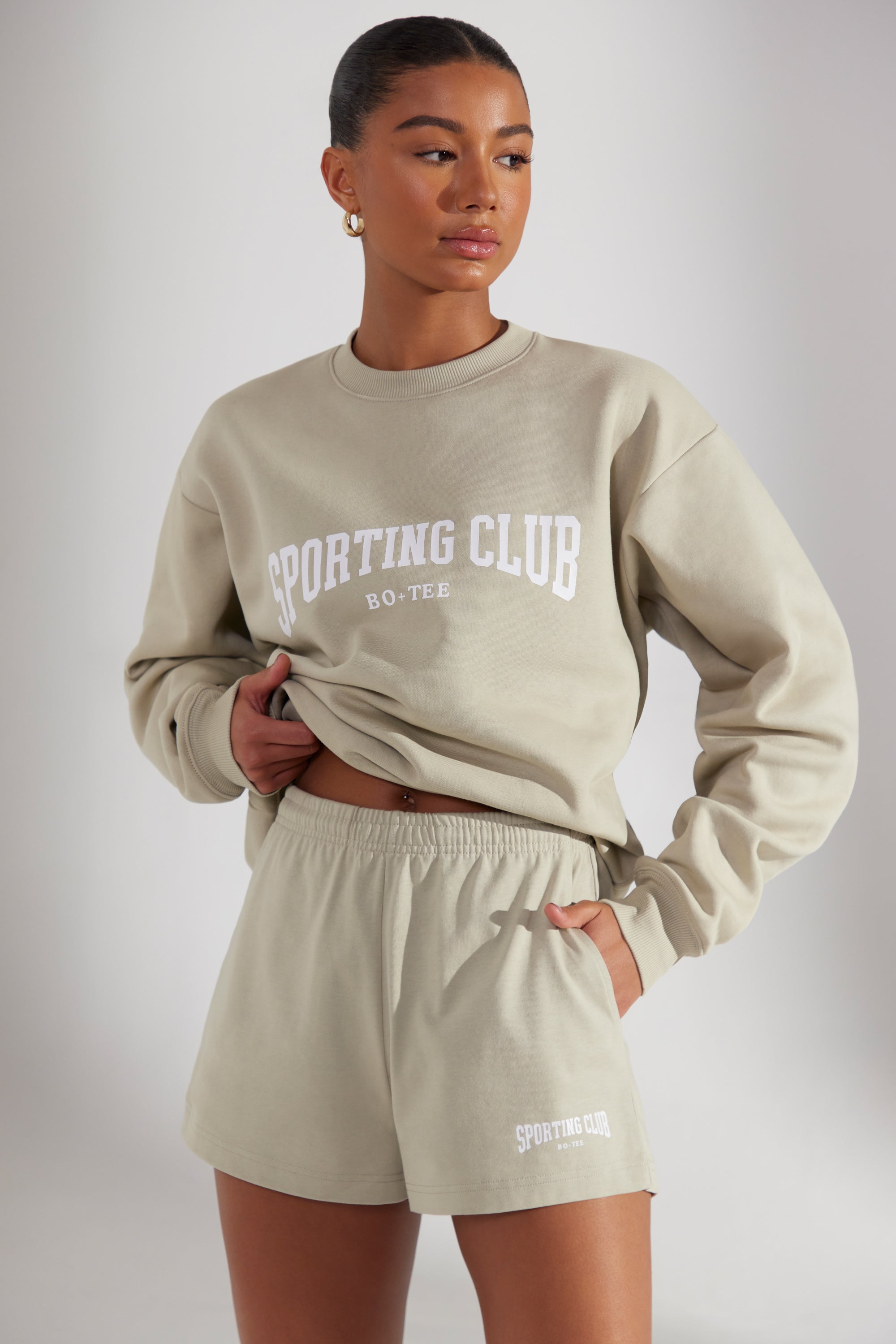 Straight Sweat Shorts in Limestone – Bo+Tee