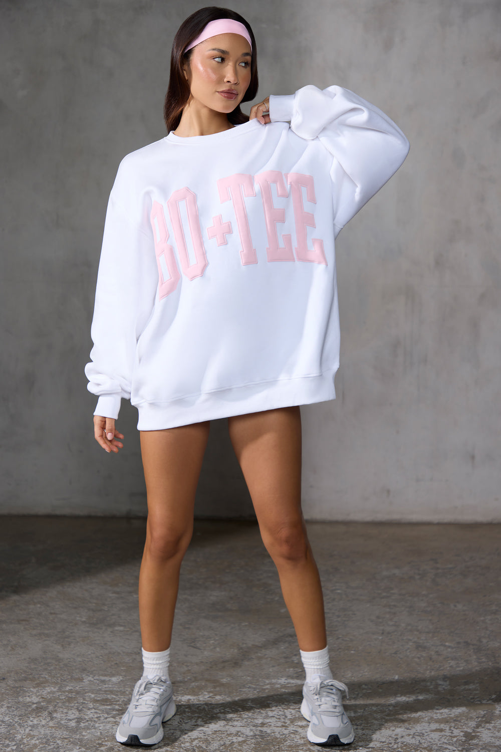 New Staples Oversized Sweatshirt in Baby Pink Print | Bo+Tee – Bo&Tee