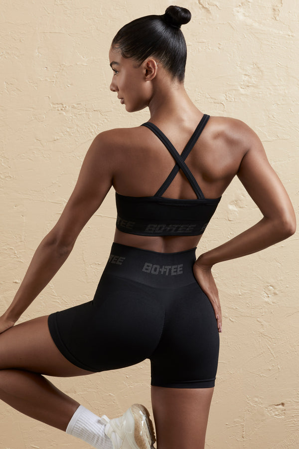 Undefeated - Cross Back Sports Bra in Black
