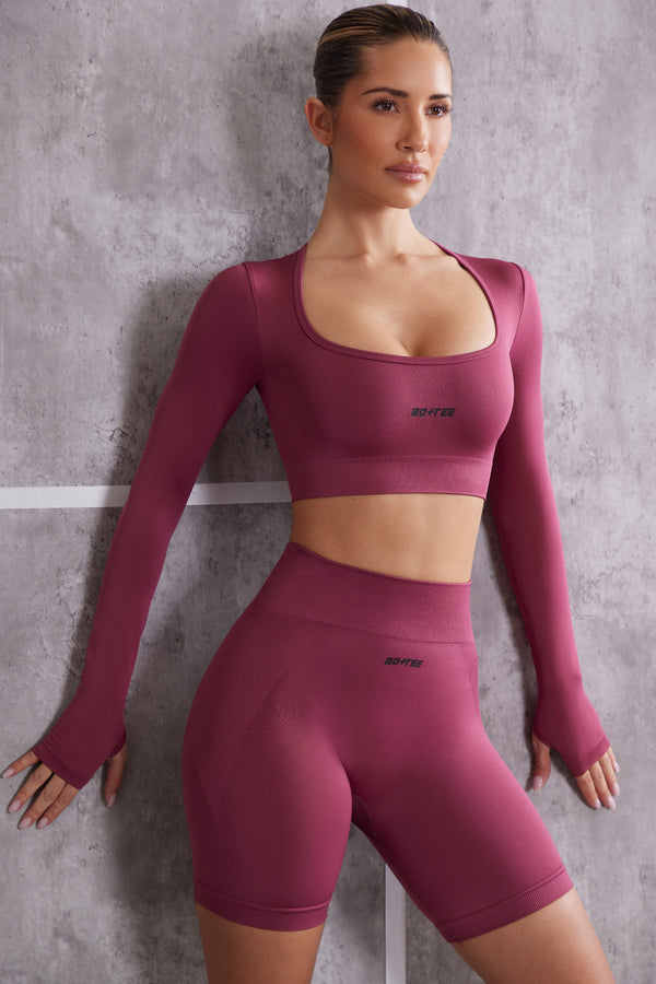 pink bo+tee gym crop top 🤍 ~ worn like 4 times - - Depop